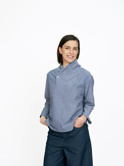 Wrap Collar Shirt Pattern - The Assembly Line - Simplifi Fabric