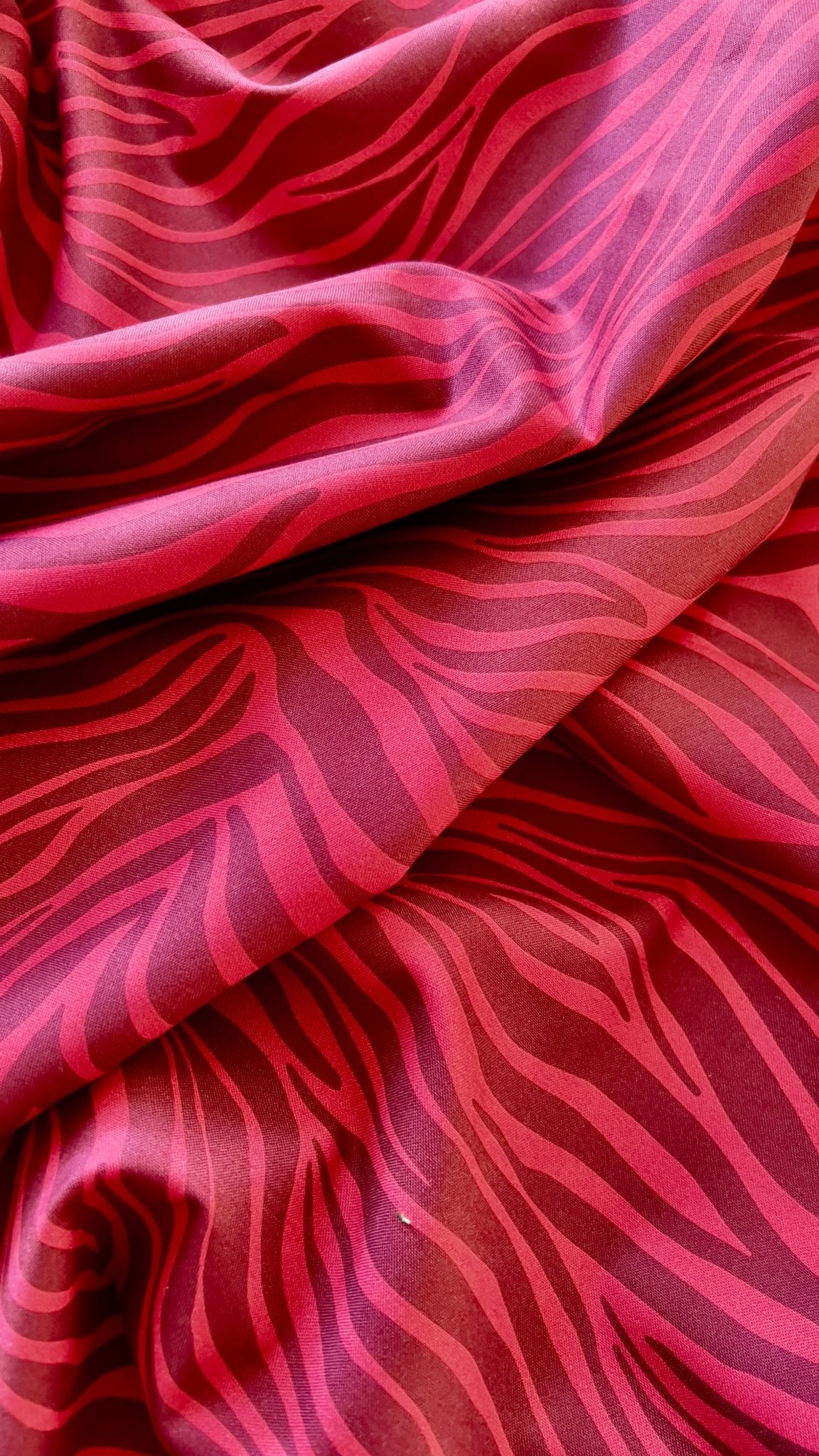 Zebra Stripes Red - Zebras - Maria Galybina - Cloud 9 Fabrics - Poplin - Simplifi Fabric