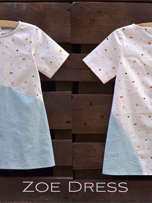 Zoe Dress - Kids Paper Sewing Pattern - Two Stitches Patterns - Simplifi Fabric