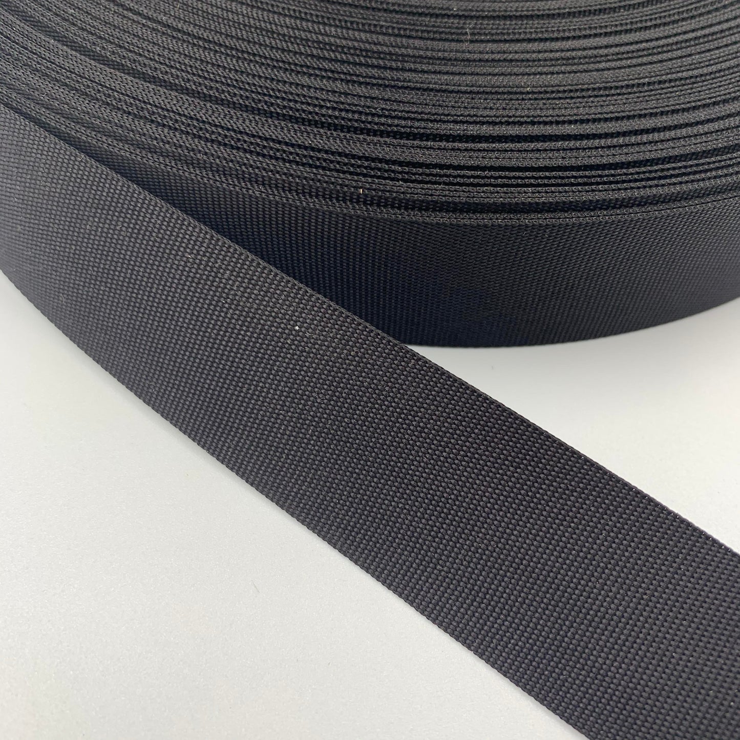 1" Light Weight Nylon Grosgrain Tape - Black - By The Yard/36"