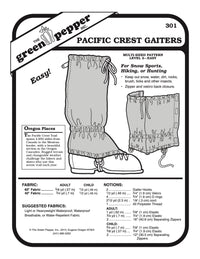 Pacific Crest Gaiters Pattern - 301 - The Green Pepper Patterns