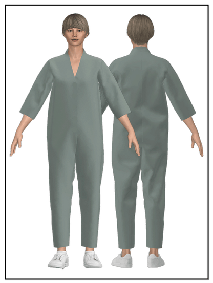 V-Neck Jumpsuit Pattern - The Assembly Line