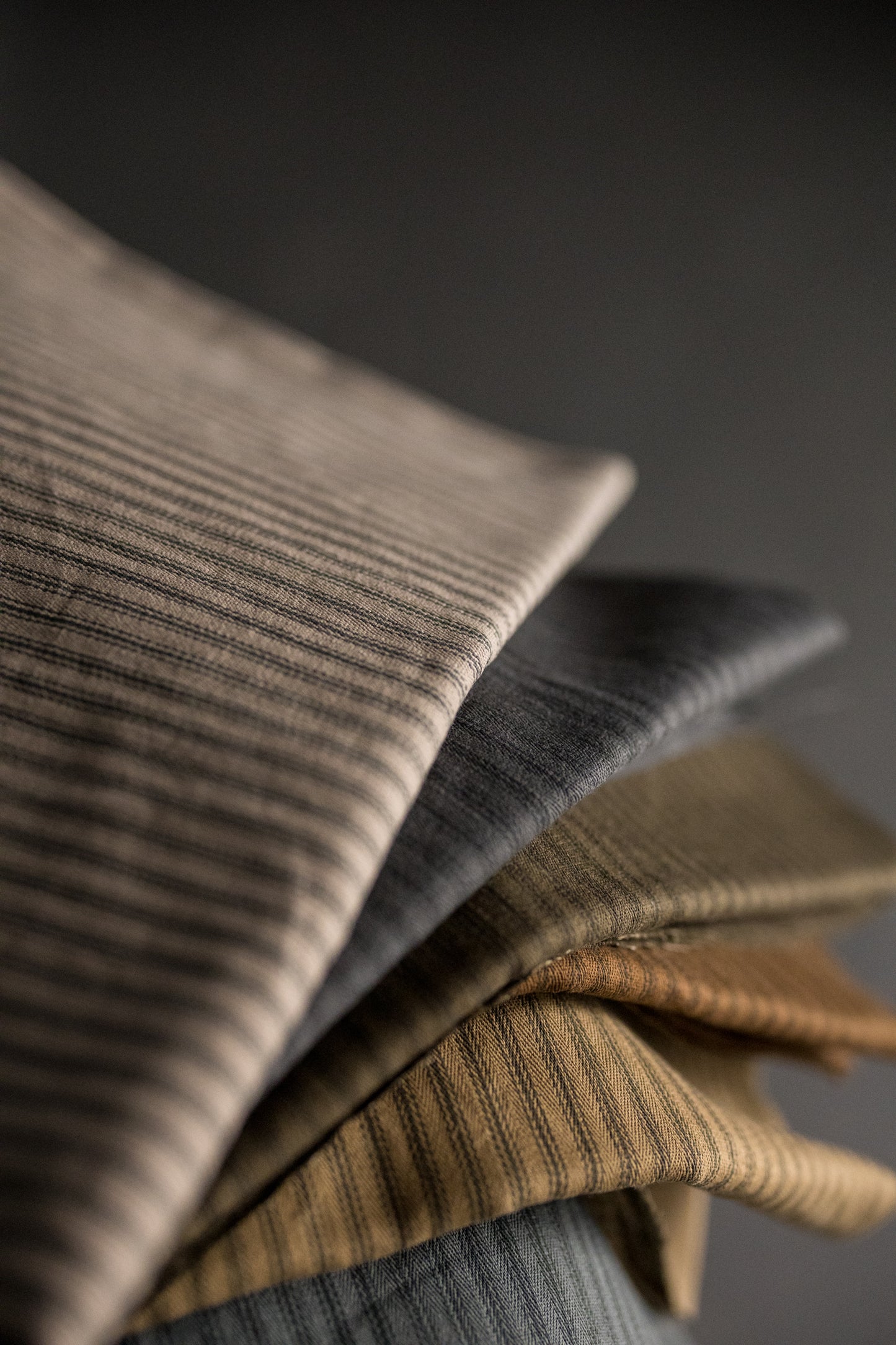 Overdyed Organic Cotton Ticking - Khaki - Merchant & Mills