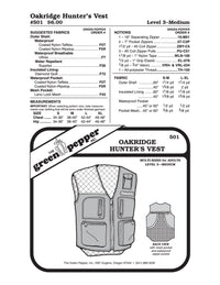 Adult’s Oakridge Hunter’s Vest Pattern - 501 - The Green Pepper Patterns