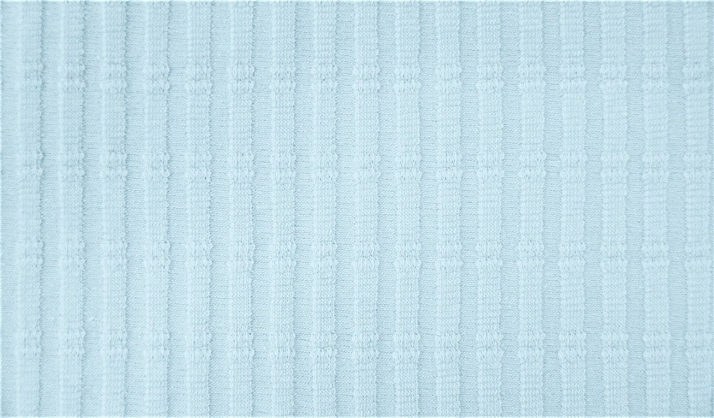 Striped Jacquard Cotton Jersey - European Import - Oeko-Tex® - Light Blue