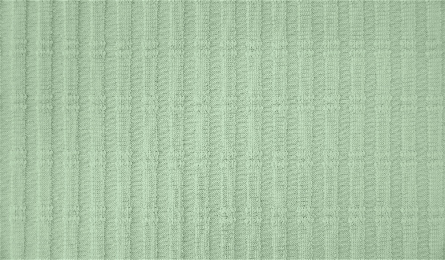 Striped Jacquard Cotton Jersey - European Import - Oeko-Tex® - Old Green