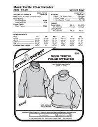 Adult’s Mock Turtle Polar Sweater Pattern - 520 - The Green Pepper Patterns