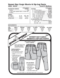 Adult’s Sunset Bay Cargo Shorts & Zip Leg Pants Pattern - 524 - The Green Pepper Patterns