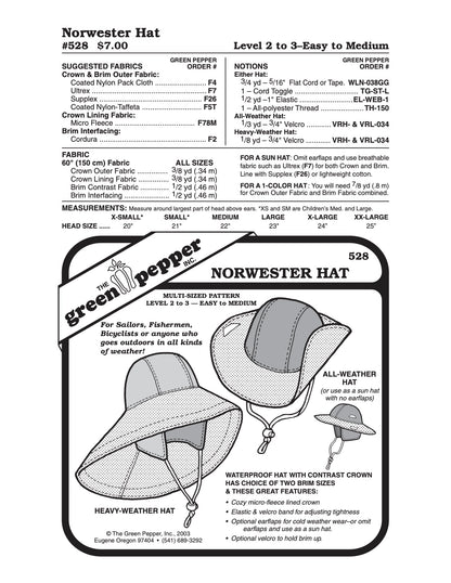 Norwester Hat Pattern - 528 - The Green Pepper Patterns