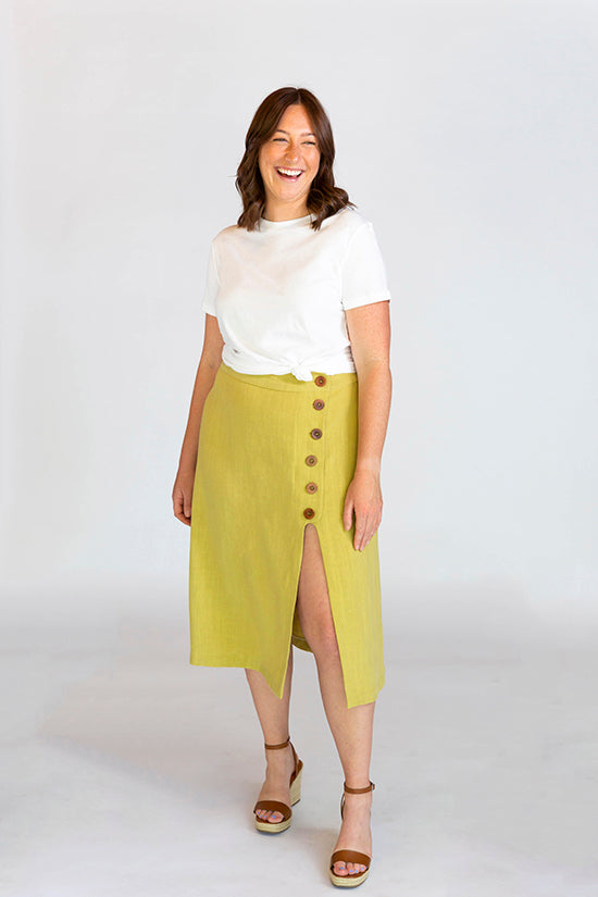 Evelyn High Waist Skirt Pattern - Chalk + Notch