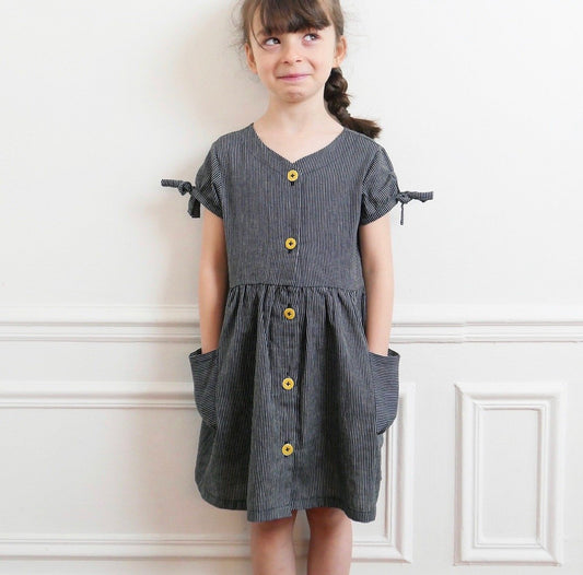 Anna Dress Sewing Pattern - Girl 3/12Y - Ikatee