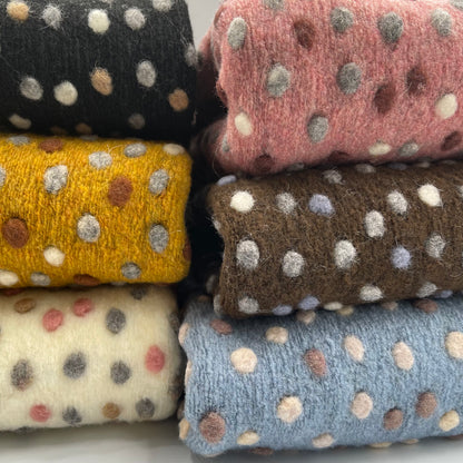 Boiled Wool - 4-Tone Dots - European Import - Oeko-Tex® - Ochre Yellow