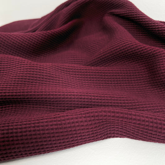 Organic Cotton Waffle / Thermal 250gsm - Wine 8