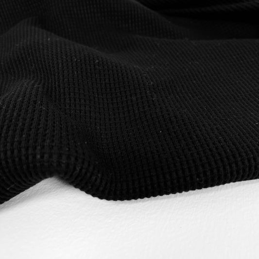 Organic Cotton Waffle / Thermal 200gsm - Black