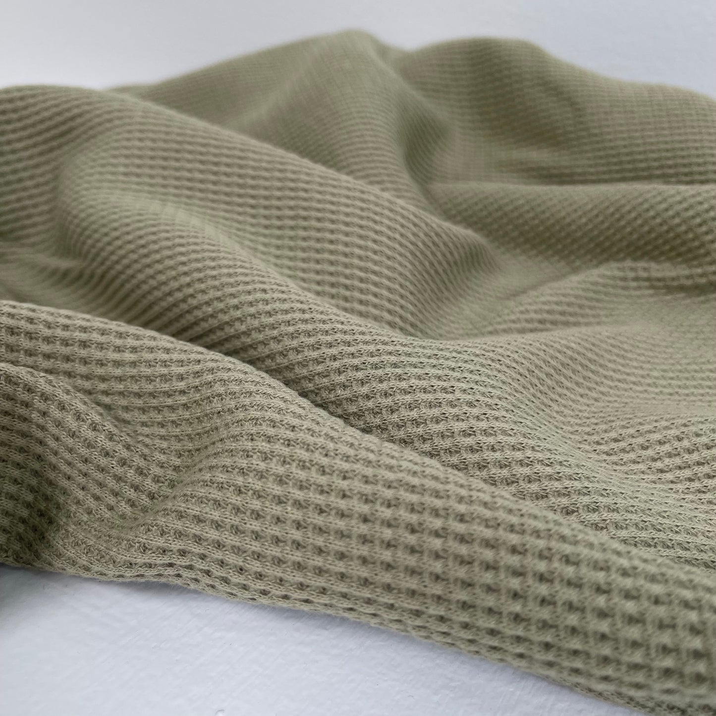 Organic Cotton Waffle / Thermal 250gsm - Sage 11