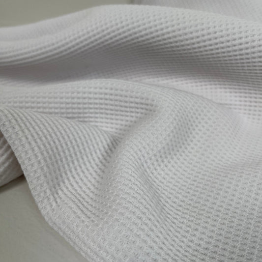 Organic Cotton Waffle / Thermal 250gsm - White 16