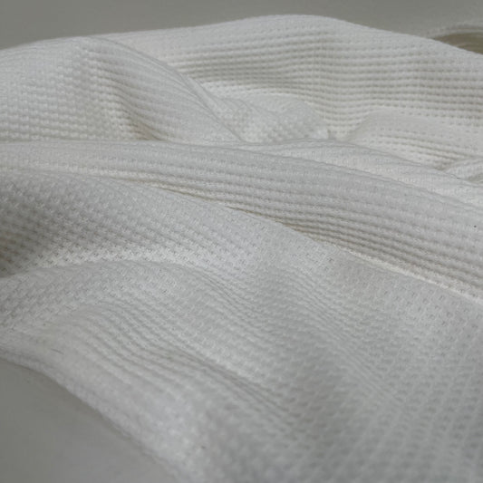 Organic Cotton Waffle  / Thermal - Natural White 230 gsm