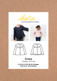 Irma Cardigan or Thin Vest Sewing Pattern- Girl 3/12Y - Ikatee