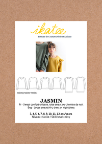 Jasmin Sweatshirt & Dress Sewing Pattern- Kids 3/12Y - Ikatee