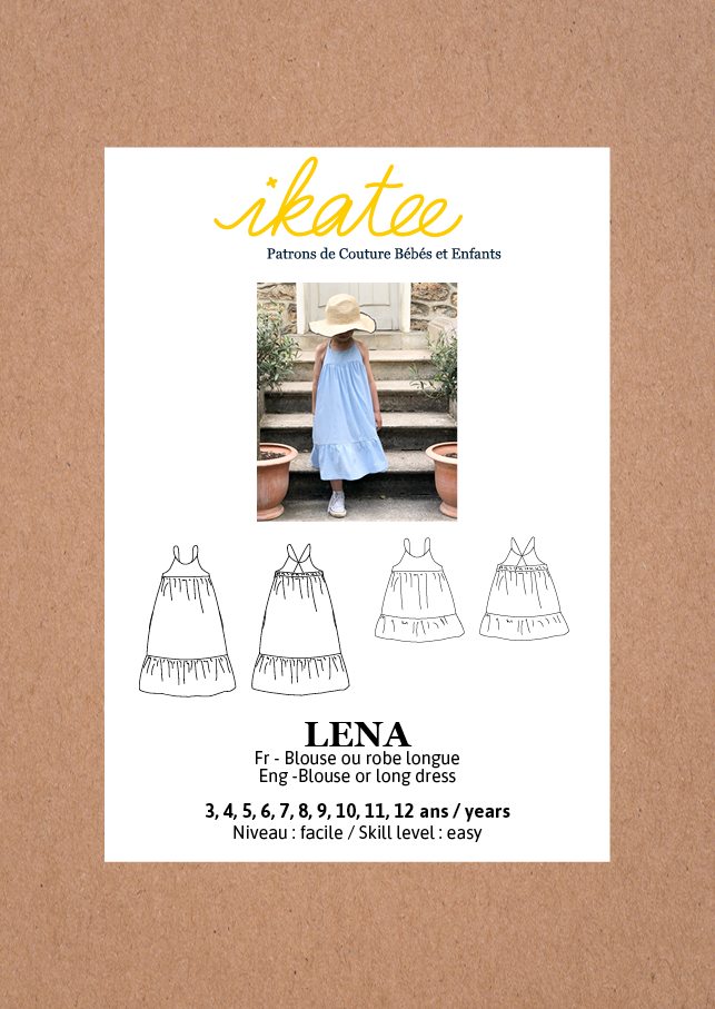 Lena Blouse & Dress Sewing Pattern - Girl 3/12Y - Ikatee