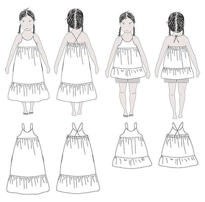 Lena Blouse & Dress Sewing Pattern - Girl 3/12Y - Ikatee