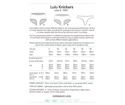 Lulu Knickers Sewing Pattern - Dhurata Davies