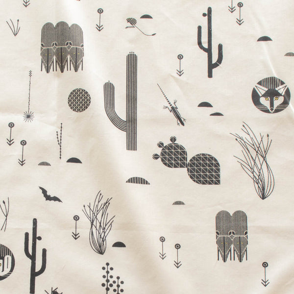 Desert Silhouettes - Cream - Charley Harper The Desert - Birch Fabrics - Poplin