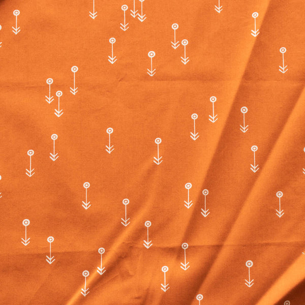 Desert Flowers - Orange - Charley Harper The Desert - Birch Fabrics - Poplin