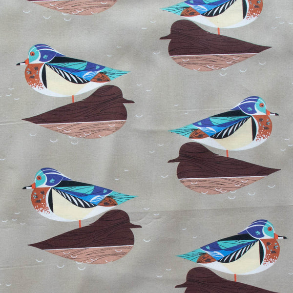Wood Duck - Lakehouse Vol. 3 - Charley Harper - Birch Fabrics - Poplin