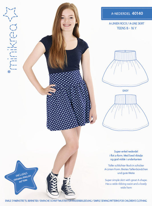 A-Line Skirt - Minikrea - Pattern - 8-16yrs