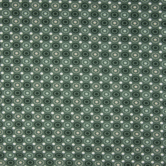 Circles - Organic Cotton Stretch Jersey - European Import - Dusty Green