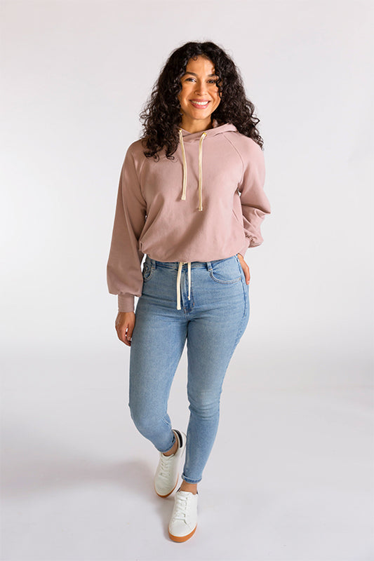 Page Cropped Hooded Sweatshirt Pattern - Chalk + Notch