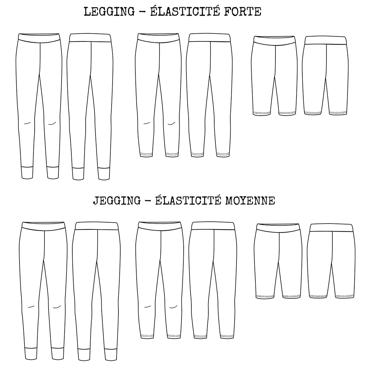 Seattle Mum legging Sewing Pattern - Ladies 34/52  - Ikatee