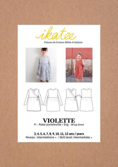 Violette Dress Sewing Pattern - Girl 3/12Y - Ikatee