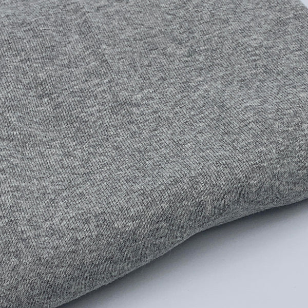 1x1 Organic Cotton / Recycled PET Baby Rib - Grown & Made in USA - Heather Grey