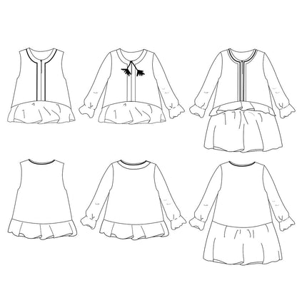 Lilas Blouse, Top & Dress Sewing Pattern - Girl 3/12Y - Ikatee