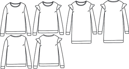 Jasmin Mum Sweatshirt & Dress Sewing Pattern- Ladies 34/46 - Ikatee
