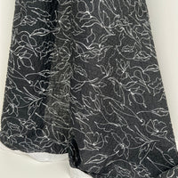 Printed Lawn Shrink Finish - Miracle Wave - Oeko-Tex®  - Japanese Import - Floral Black