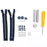 Jeans Hardware Kit - Black Zipper / Matte Black Enamel Hardware - Kylie And The Machine