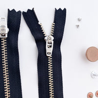 Jeans Hardware Kit - Black Zipper / Copper Hardware - Kylie And The Machine