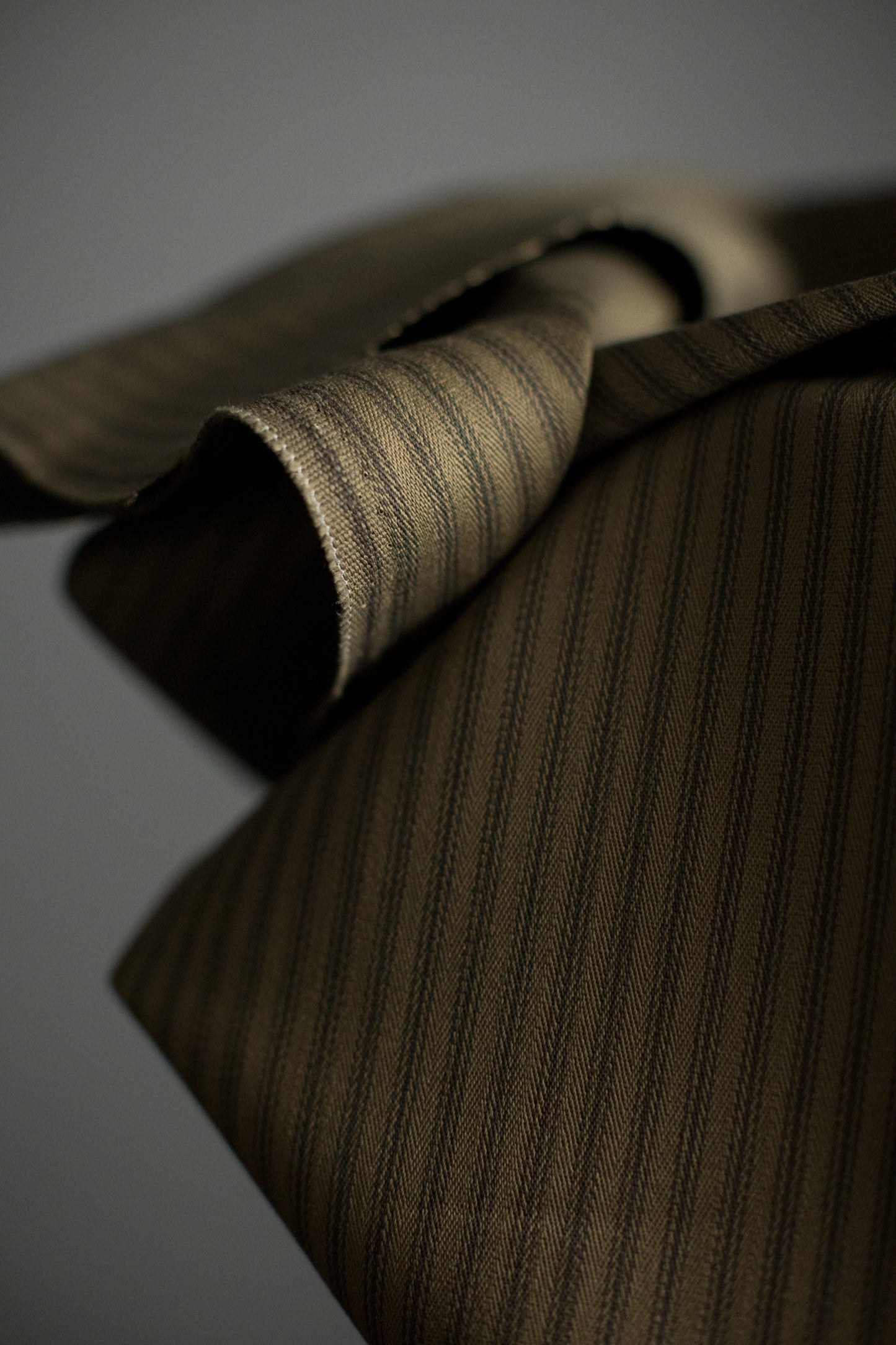 Overdyed Organic Cotton Ticking - Khaki - Merchant & Mills