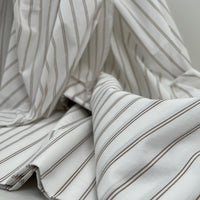 Yarn Dyed Organic Cotton Striped Poplin - Oeko-Tex® - Japanese Import - Caramel Stripe