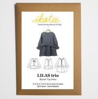 Lilas Blouse, Top & Dress Sewing Pattern - Girl 3/12Y - Ikatee