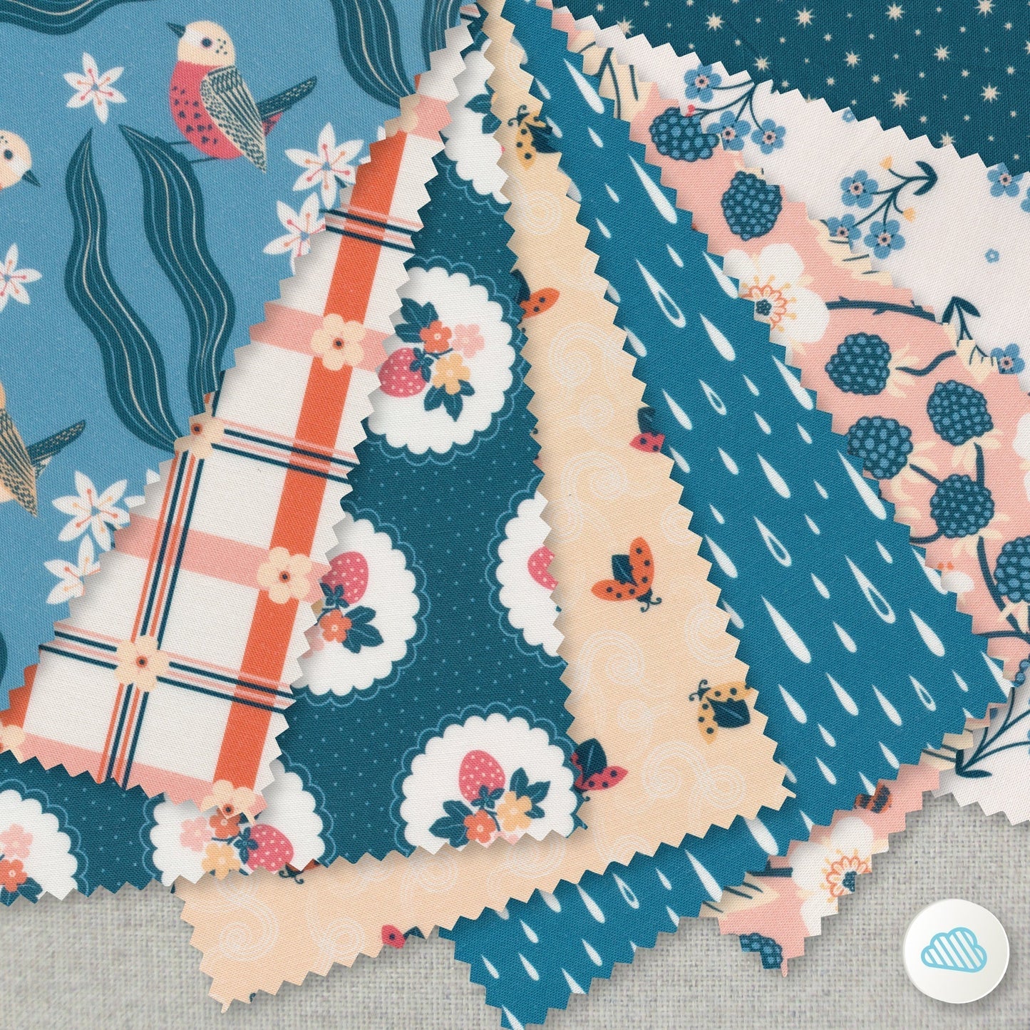 Wild Strawbs - Tiny and Wild - Sue Gibbins - Cloud 9 Fabrics - Poplin